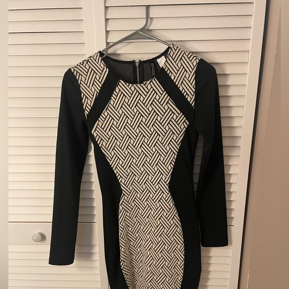 Black and white body con